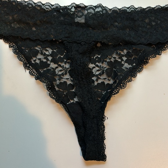 PINK Victoria's Secret *Bundle/3* L Black & Navy String Thong Underwear Lace - Picture 7 of 9